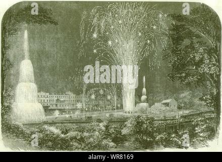 Krim Krieg Frieden Gedenken. Feuerwerk im Green Park. London 1856 Stockfoto