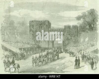 Besuch von Queen Victoria, North Wales: Abfahrt von Penrhyn Park 1859 Stockfoto