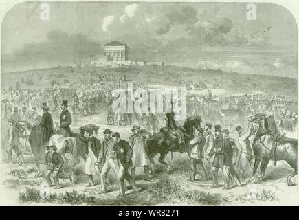 Die freiwillige Feld Tag in Brighton: Ankunft auf der Pferderennbahn. Sussex 1862 Stockfoto