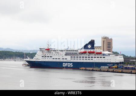 Oslo, Norwegen - 20. Juni 2019: Die Krone ROPAX fähre DFDS Seaways betreibt die Route nach Kopenhagen. Stockfoto