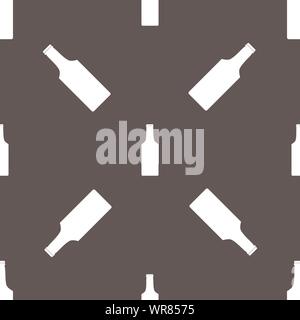 Flasche Symbol Zeichen. Nahtlose Muster auf einem grauen Hintergrund. Vektor Stock Vektor