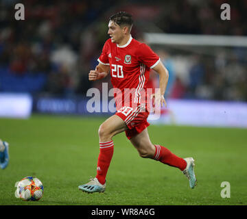 Cardiff, Großbritannien. 09 Sep, 2019. Daniel James von Wales in Aktion. Wales v Belarus, internationale Herausforderung freundlich internationale Fußballspiel in Cardiff City Stadium in Cardiff, South Wales am Montag, 9.September 2019. Redaktionelle Verwendung nur. pic von Andrew Obstgarten/Andrew Orchard sport Fotografie/Alamy Live News Credit: Andrew Orchard sport Fotografie/Alamy leben Nachrichten Stockfoto