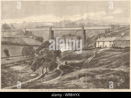 Die mottram Viadukt über die Manchester, Sheffield and Lincolnshire Railway 1861 Stockfoto