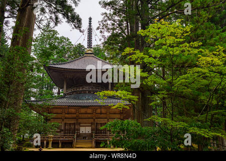 Wakayama, Japan - 23. Juli 2019: Saito West Pagoda an Danjo Kongobuji Garan im Tempel. Stockfoto