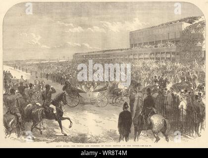 Ascot Rennen: Der Prinz & Prinzessin von Wales fahren bis der Kurs. Racing 1866 Stockfoto