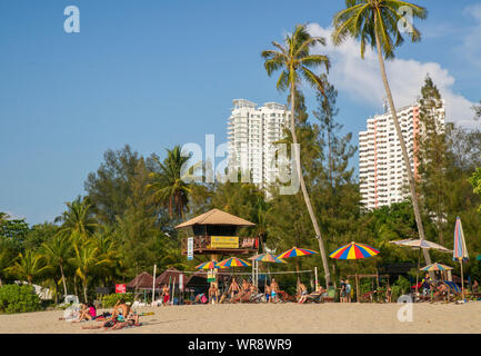 Strand von Batu Ferringhi, Penang, Malaysia Stockfoto