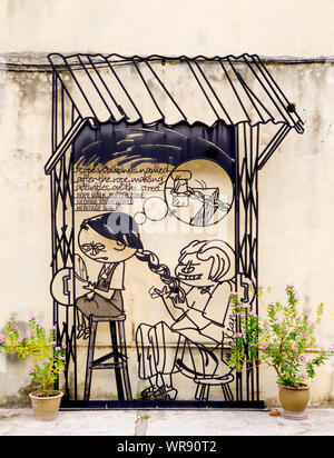 Street Art, Gergetoen, Penang, Malaysia Stockfoto