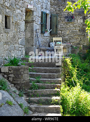 "Das weltweit kleinste Stadt', Hum, in Kroatien Stockfoto