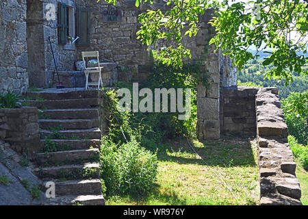 "Das weltweit kleinste Stadt', Hum, in Kroatien Stockfoto