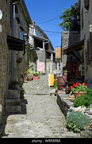 "Das weltweit kleinste Stadt', Hum, in Kroatien Stockfoto