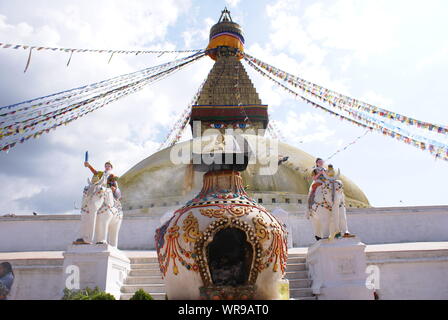 Boudhanath ist ein Stupa in Kathmandu, Nepal. Stockfoto