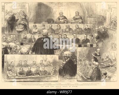 Die Irish Land League Versuche in Dublin. Irland 1881 Antike ILN volle Seite Stockfoto