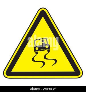 rutschige Straße Zeichen Stock Vektor