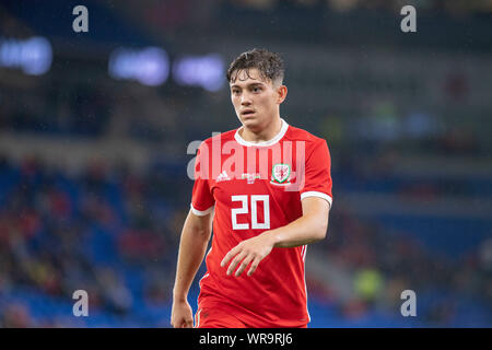 Cardiff, Großbritannien. 09 Sep, 2019. Cardiff - UK - 9. September: Wales v Belarus Freundschaftsspiel in Cardiff City Stadium. Daniel James von Wales. Redaktionelle Verwendung nur Credit: Phil Rees/Alamy leben Nachrichten Stockfoto