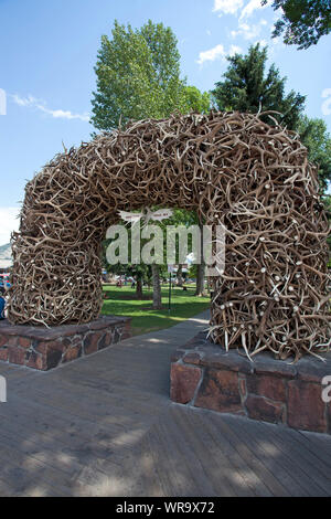 Geweih Arch Jackson Hole Wyoming USA Juni 2015 Stockfoto