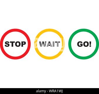 Stop Wait go Zeichen Stock Vektor
