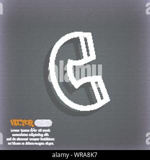 Hörer-Symbol Symbol auf dem blau-grünen abstrakten Hintergrund mit Schatten und Platz für Ihren Text. Vektor Stock Vektor