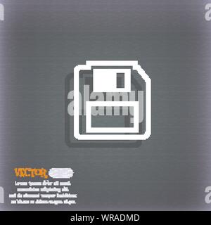 Floppy-Disk-Symbol Symbol auf dem blau-grünen abstrakten Hintergrund mit Schatten und Platz für Ihren Text. Vektor Stock Vektor