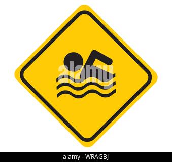 Schild mit Schwimmbereich Stock Vektor