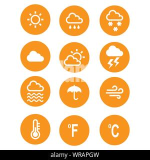 Wetter, Symbole, Satz, Vector, Web, Stock Vektor