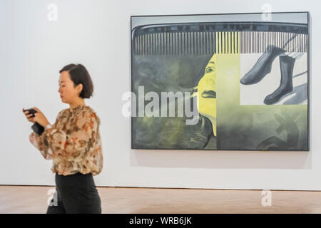 London, Großbritannien. 10 Sep, 2019. Die frühen Jahre von James Rosenquist, Visualisierung der 60er Jahre - Die ersten vertieften Ausstellung in Großbritannien seit mehr als dreißig Jahren zu konzentrieren sich auf die entscheidenden Jahrzehnt der Karriere des Künstlers, innerhalb und jenseits der Pop Art Credit: Guy Bell/Alamy leben Nachrichten Stockfoto