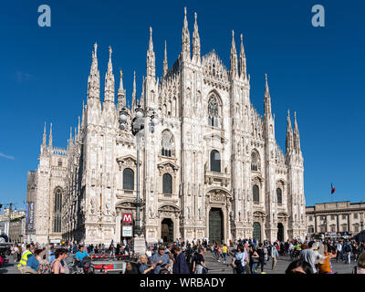 Mailand, Italien - 30. MAI 2019: Mailänder Dom (Mailand Kuppel) einer der am meisten besuchten Sehenswürdigkeiten der Stadt, ist die größte Kirche in Italien Stockfoto