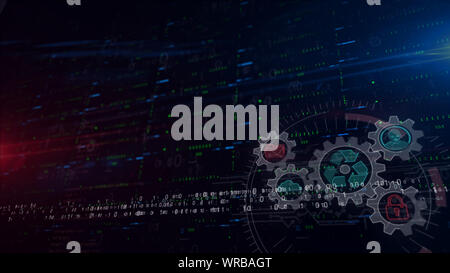 Data Management Symbol 3D-Abbildung. Digitale Hintergrund mit Platz für Inhalte. Abstrakte futuristisches Konzept von Dateien, die Speicherung, Cyber Security, Comp Stockfoto