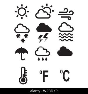 Wetter Icons Set Vector Stock Vektor