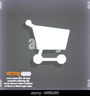 Shopping Warenkorb Symbol Symbol auf dem blau-grünen abstrakten Hintergrund mit Schatten und Platz für Ihren Text. Vektor Stock Vektor