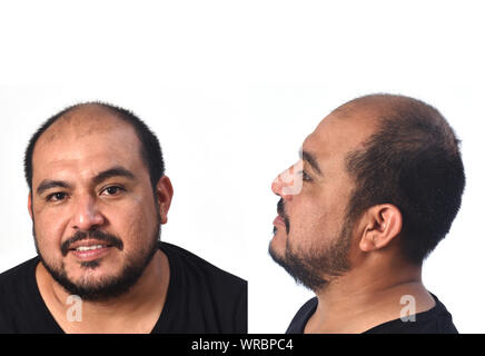 Portrait von man Latin Mann vorne und Profil Stockfoto