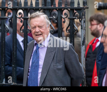 London UK 10. September 2019 Sir Kenneth (Ken) Clarke CH QC Vater des Hauses, in der Westminster Abtei für die Trauerfeier für Sir Paddy Ashdown Credit Ian DavidsonAlamy leben Nachrichten Stockfoto