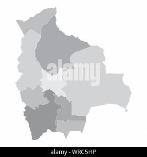 Bolivien Regionen Karte Stock Vektor