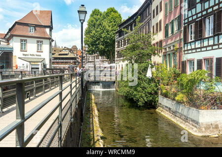 Blick auf das Viertel Petit France in Straßburg. Stockfoto