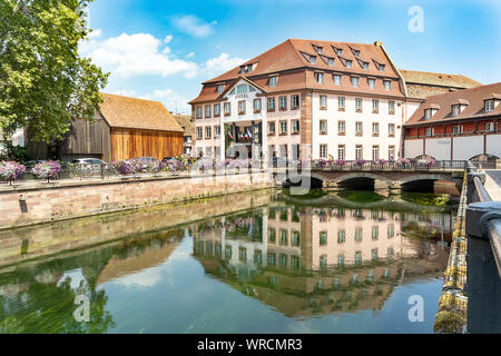 Blick auf das Viertel Petit France in Straßburg. Stockfoto