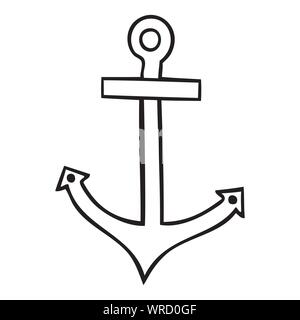 Schwarz und Weiß isoliert Anker Vektor icon Stock Vektor