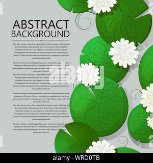 Zusammenfassung Hintergrund Karte mit Lotus Blumen und Blätter, Vektor Zeichnung mit Kopie Raum Stock Vektor