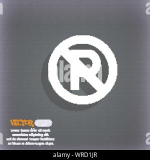 Kein Parkplatz-Symbol Symbol auf dem blau-grünen abstrakten Hintergrund mit Schatten und Platz für Ihren Text. Vektor Stock Vektor