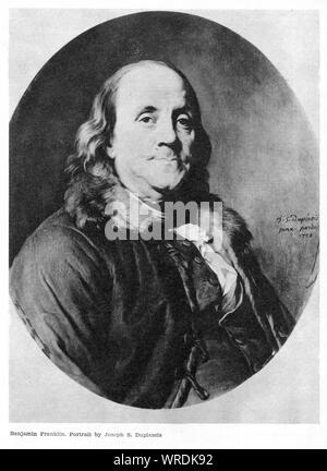 Benjamin Franklin auf Portrait von 1778 Stockfoto