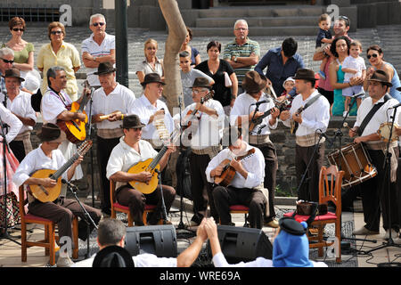 San Cristobal traditioneller Folk Gruppe. Las Palmas de Gran Canaria, Kanarische Inseln. Spanien Stockfoto