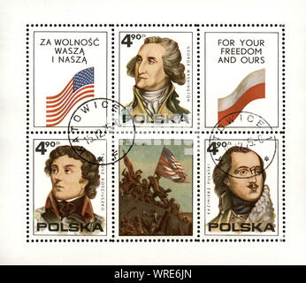 Polen, ca. 1979: polnische Briefmarke zeigt wichtige Leute, die kämpften für die Freiheit, ca. 1979 Stockfoto