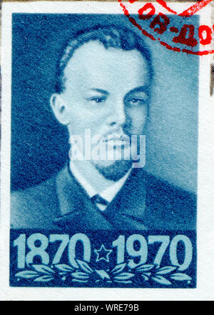 Sowjetunion - circa 1970: Lenin auf Russische vintage Stempel, circa 1970 Stockfoto
