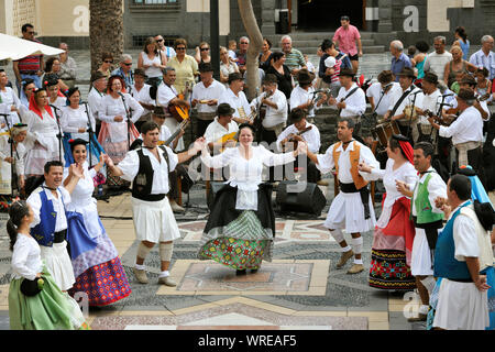 San Cristobal traditioneller Folk Gruppe. Las Palmas de Gran Canaria, Kanarische Inseln. Spanien Stockfoto