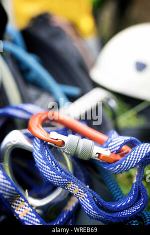 Kletterausrüstung anzeigen Stockfoto