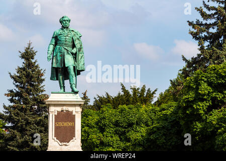 Bronzestatue von Szechenyi Istvan, Sopron, Ungarn Stockfoto