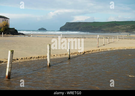 Surfers Paradise in Polzeath Beach in Cornwall, Großbritannien Stockfoto