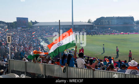 Die Indische Cricket Fans in Bristol, die Grafschaft von Gloucester, ein Internationaler Tag gegen England, nach dem Spiel Stokes beteiligt war Stockfoto