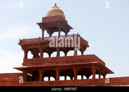 Die wunderschöne Architektur des Fatehpur Sikri fort in Indien. Stockfoto