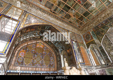 Golestan Palast, Marmor Thronsaal, Teheran, Islamische Republik Iran Stockfoto