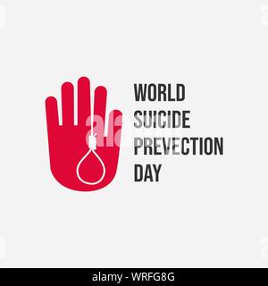 World suicide prevention Day flat Design Illustration Vektor Bild banner Stock Vektor