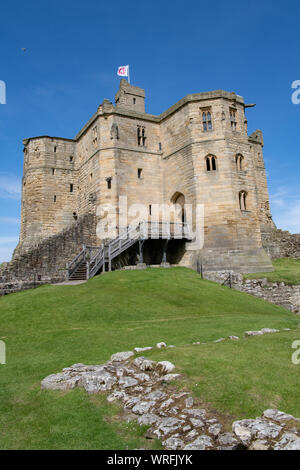 Walkworth Castle Keep Walkworth, Northumberland, England, Großbritannien Stockfoto